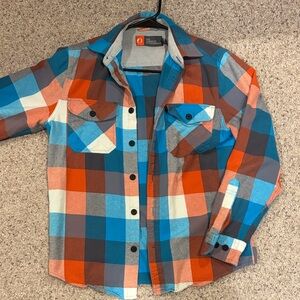Men's Plaid Casual Button Down Shirt - Blue and Red